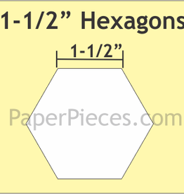 Paper Pieces 1-1/2" Hexagons: Large Pack 300 Pieces