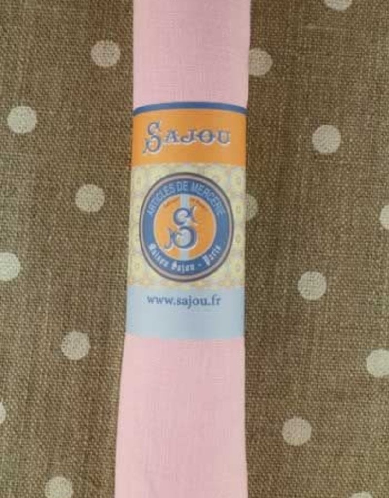 Sajou COUPON LIN BRODERIE TRADITIONNELLE - ROSE