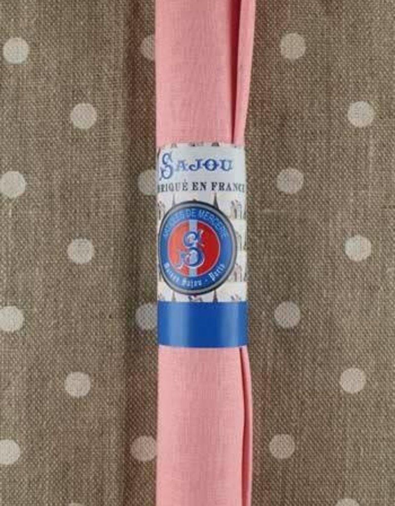 Sajou COUPON LIN BRODERIE TRADITIONNELLE VIEUX ROSE