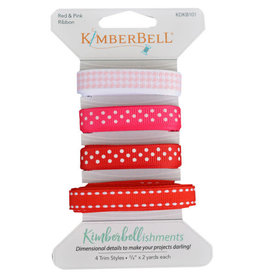 KimberBell Kimberbellishments Red & Pink Ribbon Set