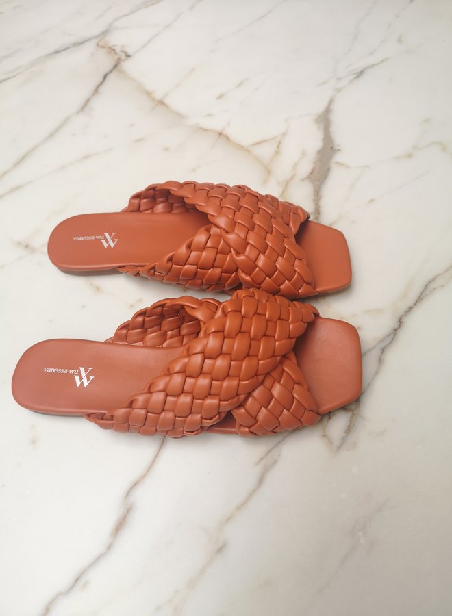 slippers woven orange