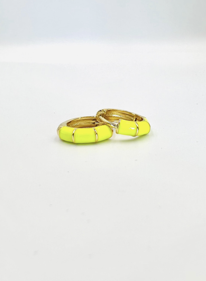 Earrings hoops rainbow yellow
