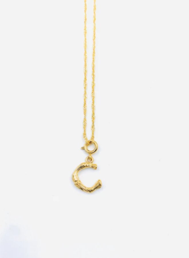 Letter necklace gold C