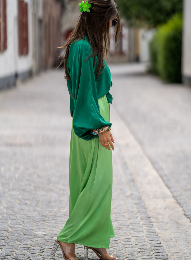 Blouse Lise satin Emerald green
