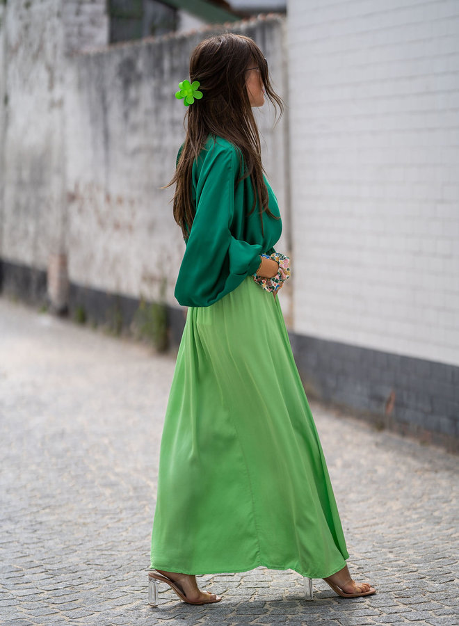 Blouse Lise satin Emerald green