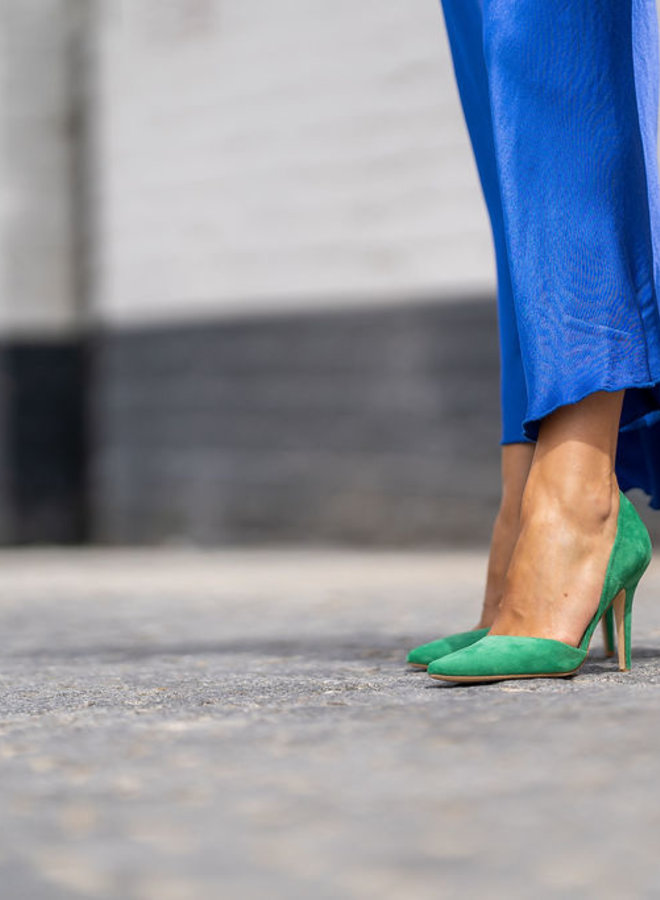 High heels suède green