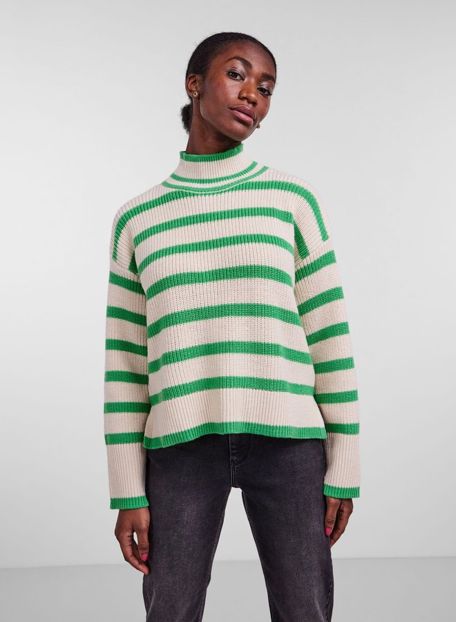 Pullover high neck Stripey Irish Green