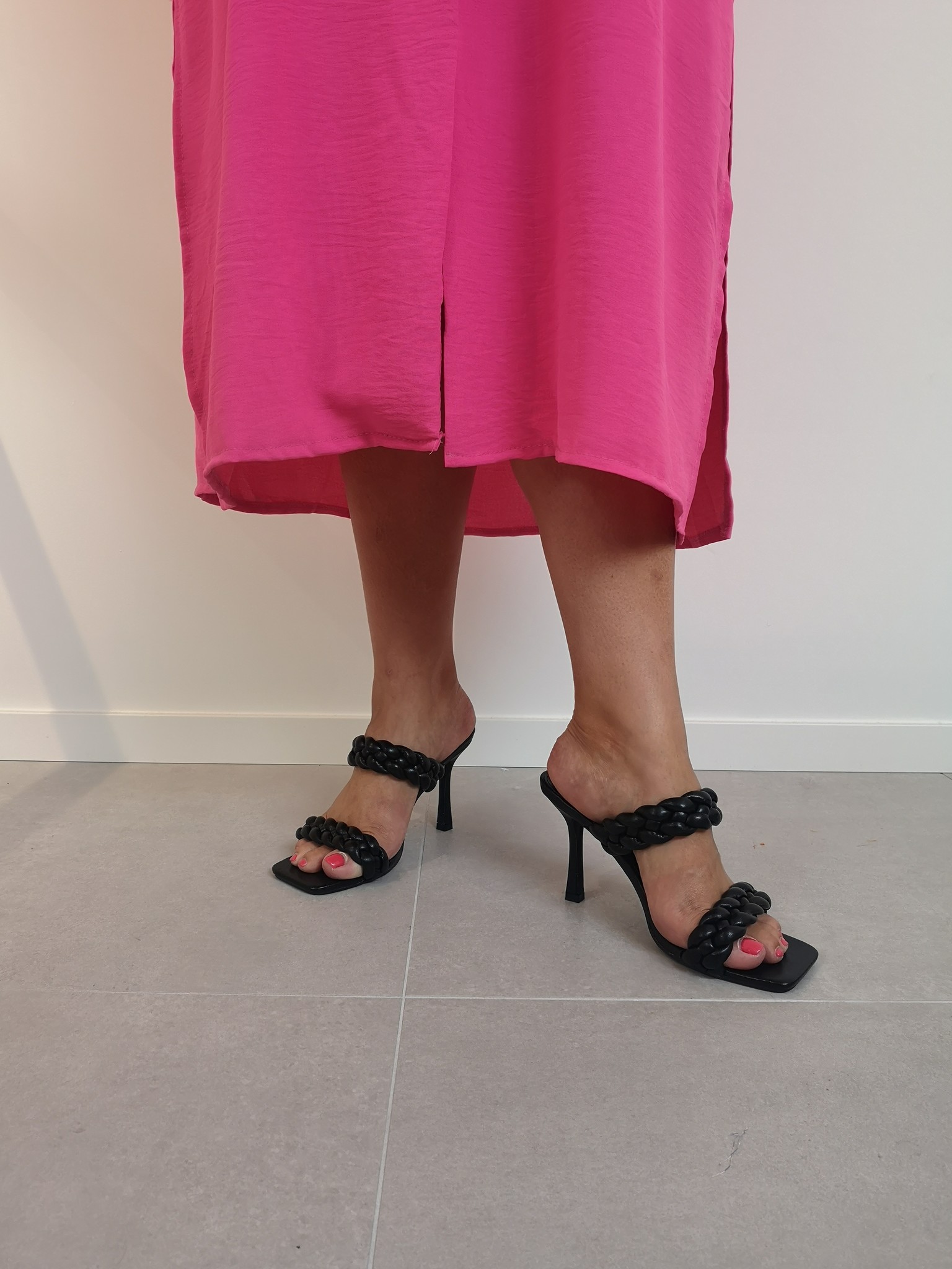 High heels woven black - Saint Colette