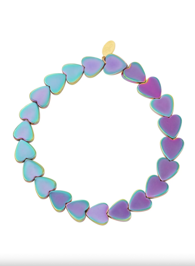 Bracelet hearts holografic purple