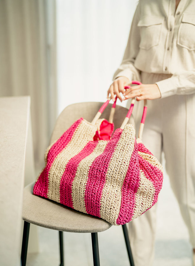 Summer Bag Raffia Fuchsia