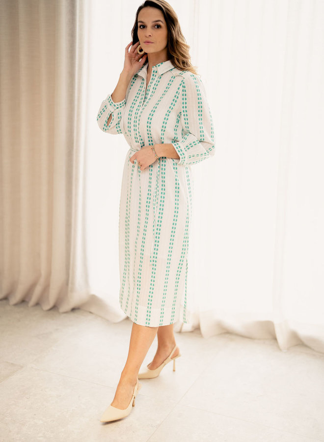 Long Shirt Dress Valara Star White/Summer green