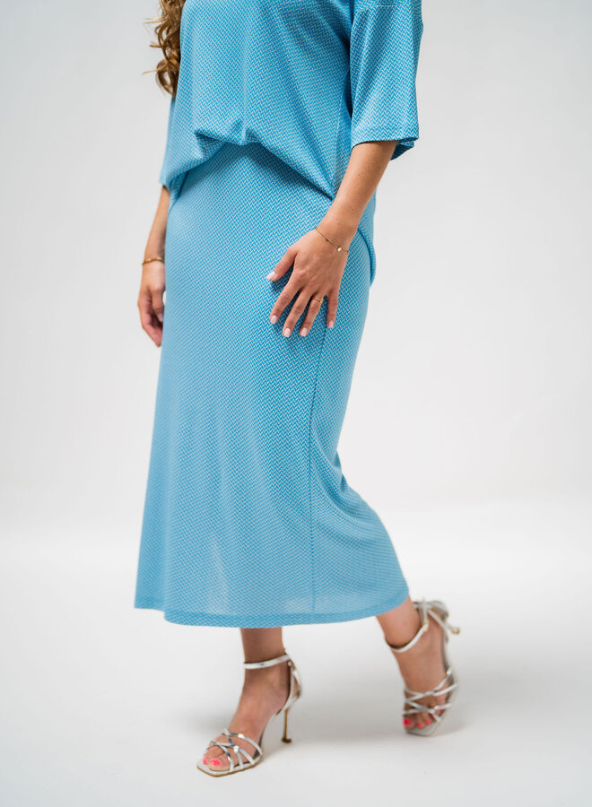 Forli long skirt blue/off white