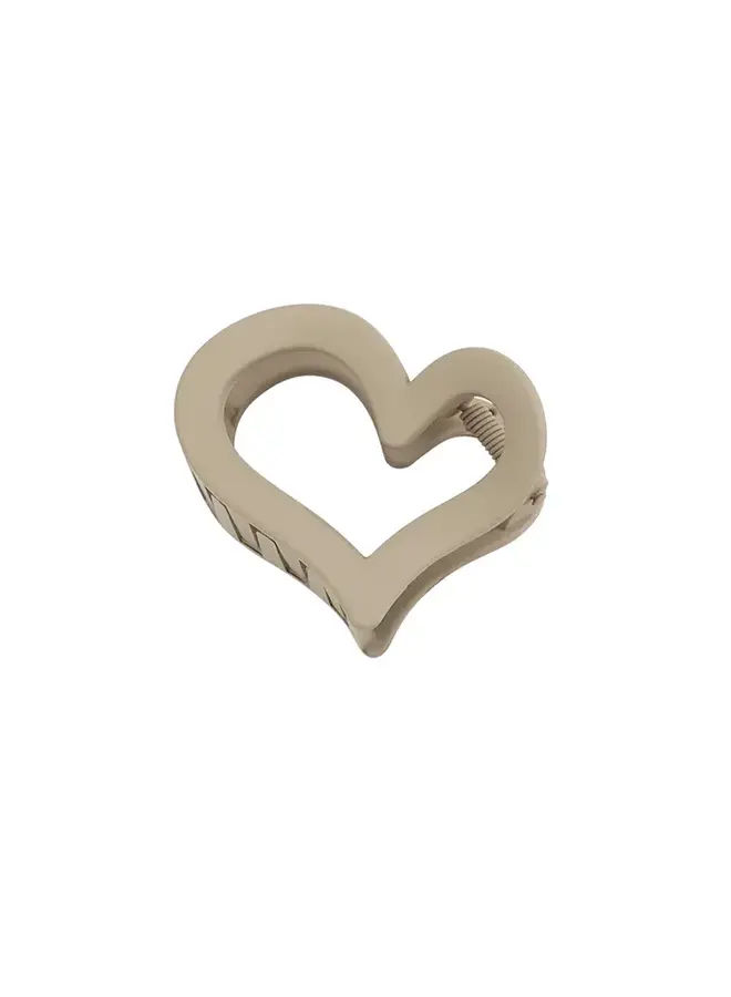 Hairclip Heart Beige