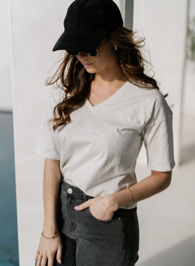 SC/ Shirt SS V-Neck / Grey Melange