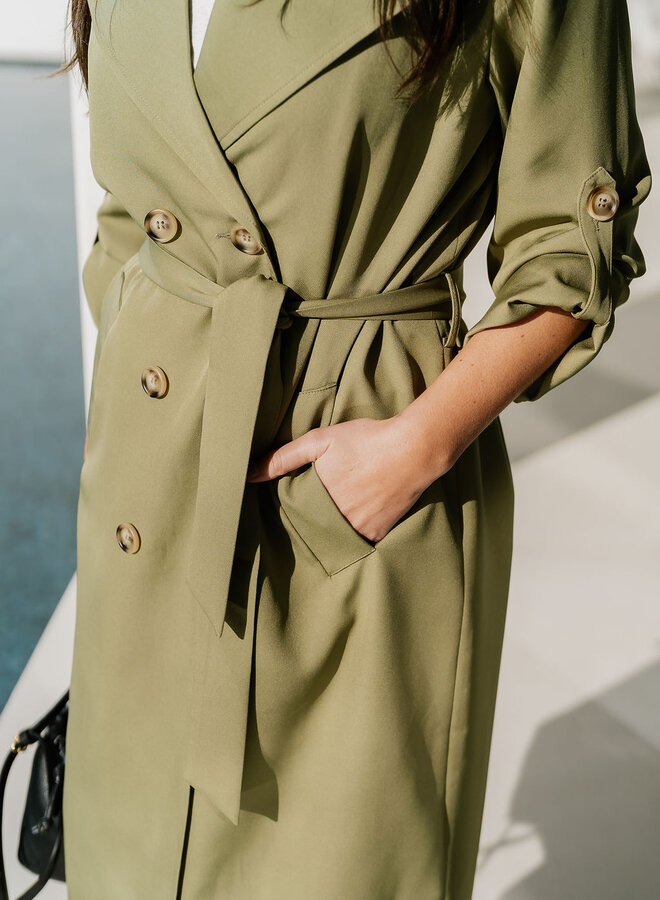 SC/ Trench Coat / Khaki Green