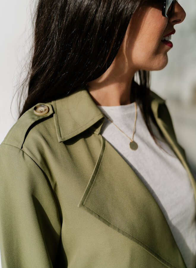 SC/ Trench Coat / Khaki Green