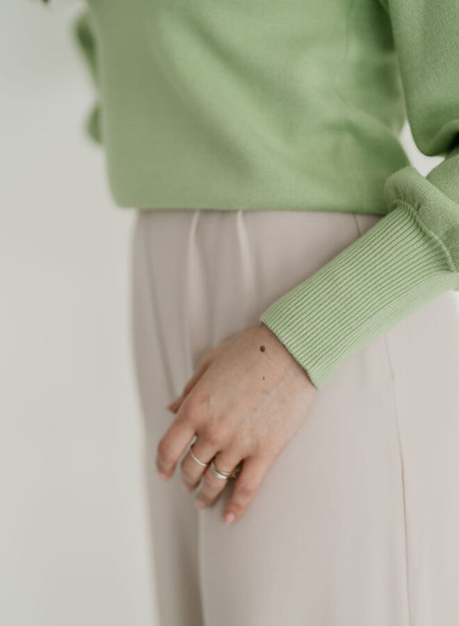 Fonny LS Knit Pullover / Quiet Green