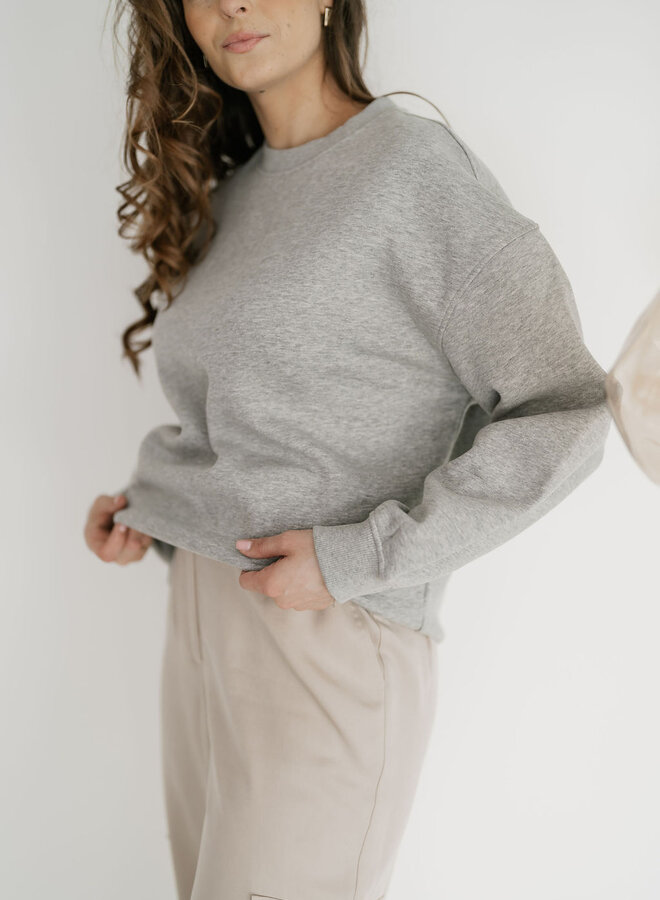 Gia Yrsa LS Crew Neck Sweat / Light Grey Melange