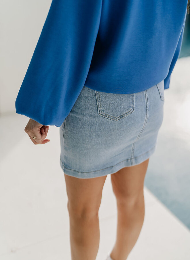 Wrap Skirt Mini Blue Denim