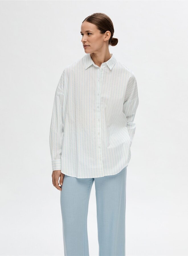 Dina - Sanni LS Striped Shirt / Snow White