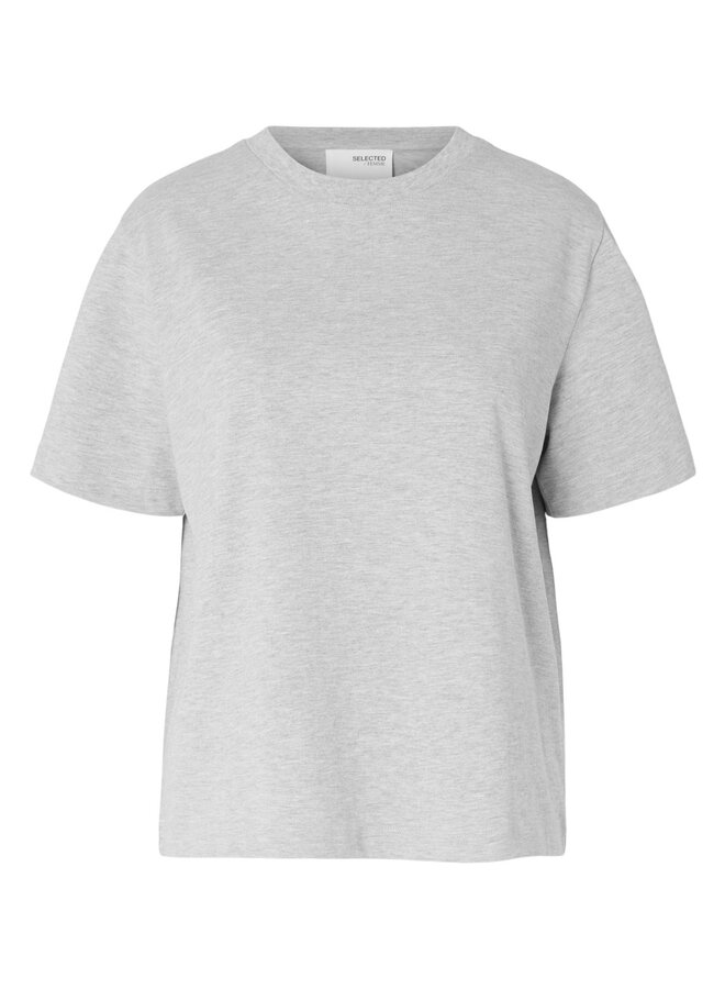 Essential SS Boxy Tee / Light Grey Melange