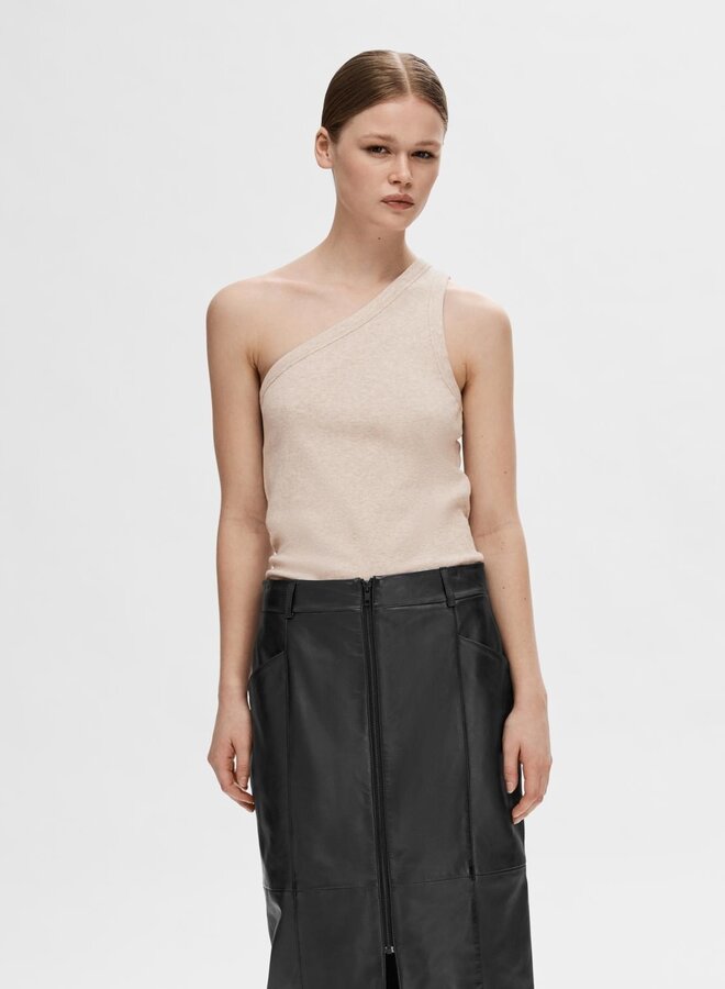 Anna One Shoulder Top / Oatmeal