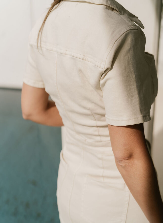 Mini Denim Dress / Beige