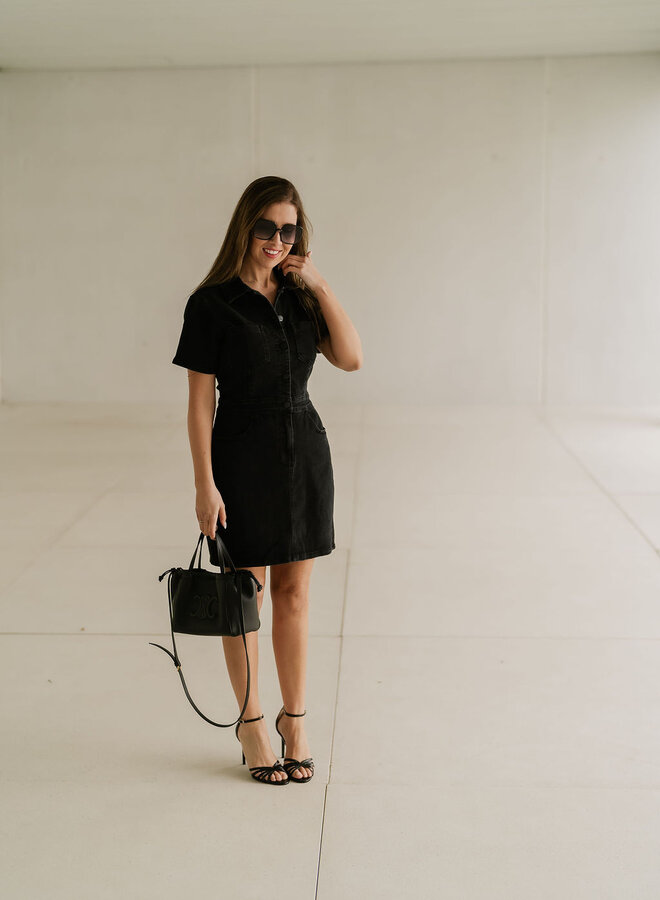 Mini Denim Dress / Black