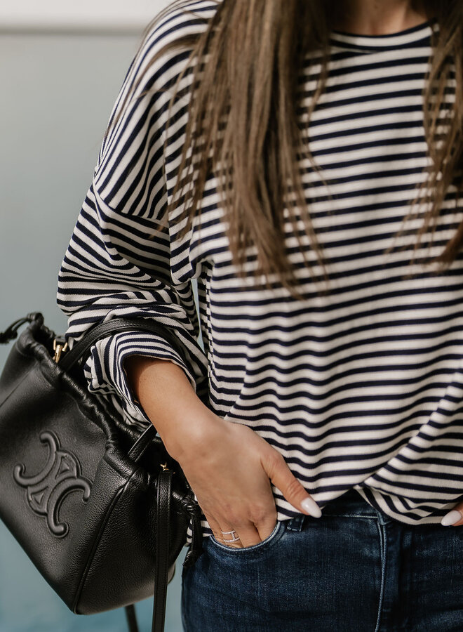 Max Striped LS Shirt Navy