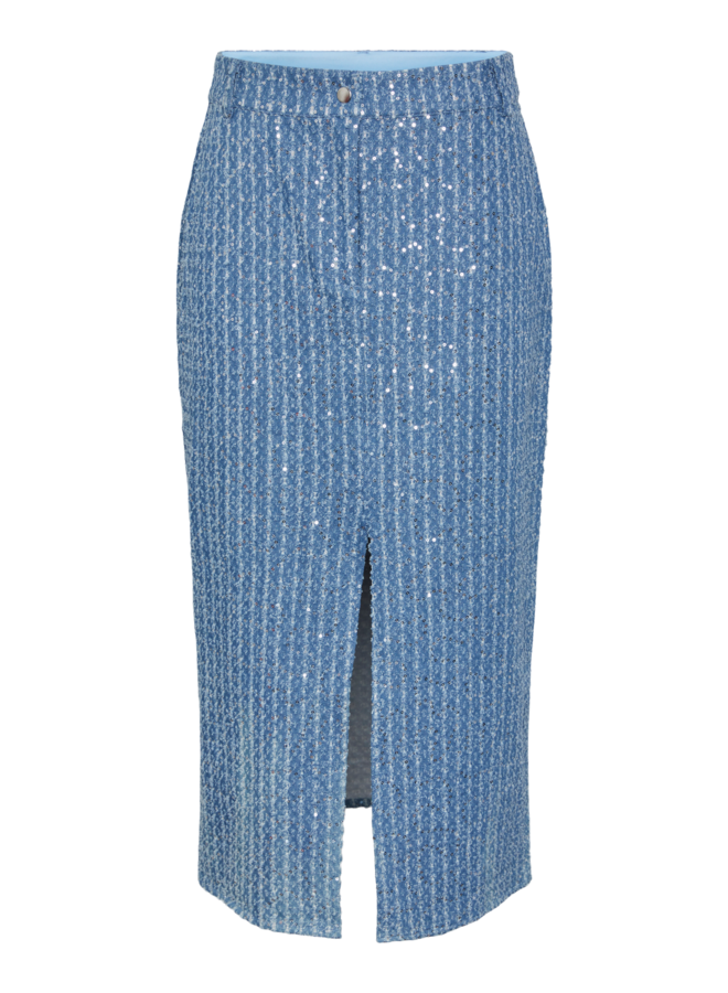 Leodis HW Midi Skirt / Medium Blue Denim
