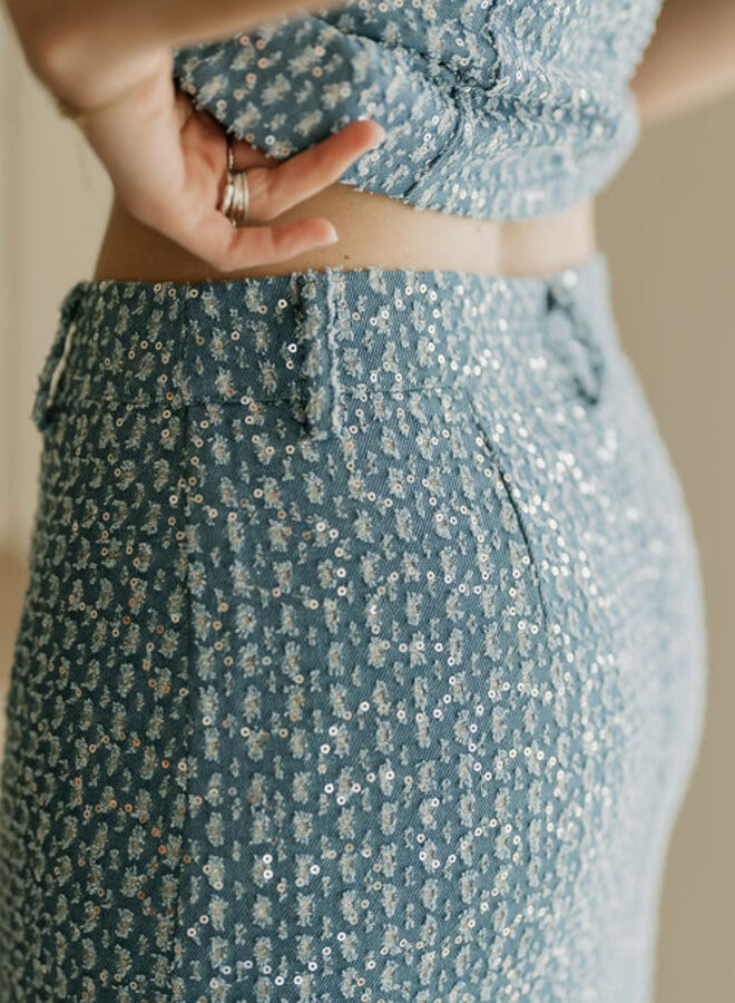 Leodis HW Midi Skirt / Medium Blue Denim