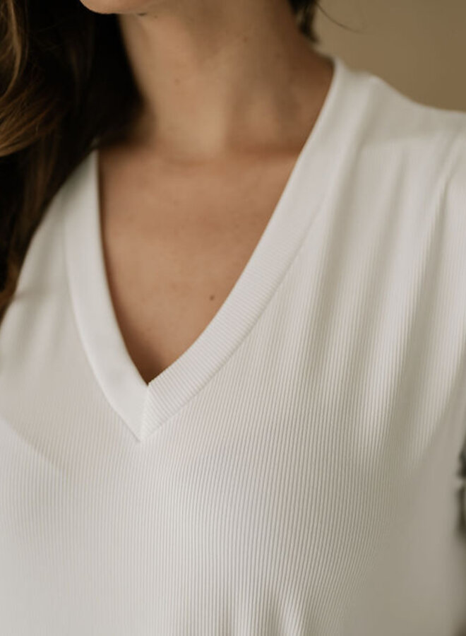 NAO/ T-Shirt Dress Rib SS / White