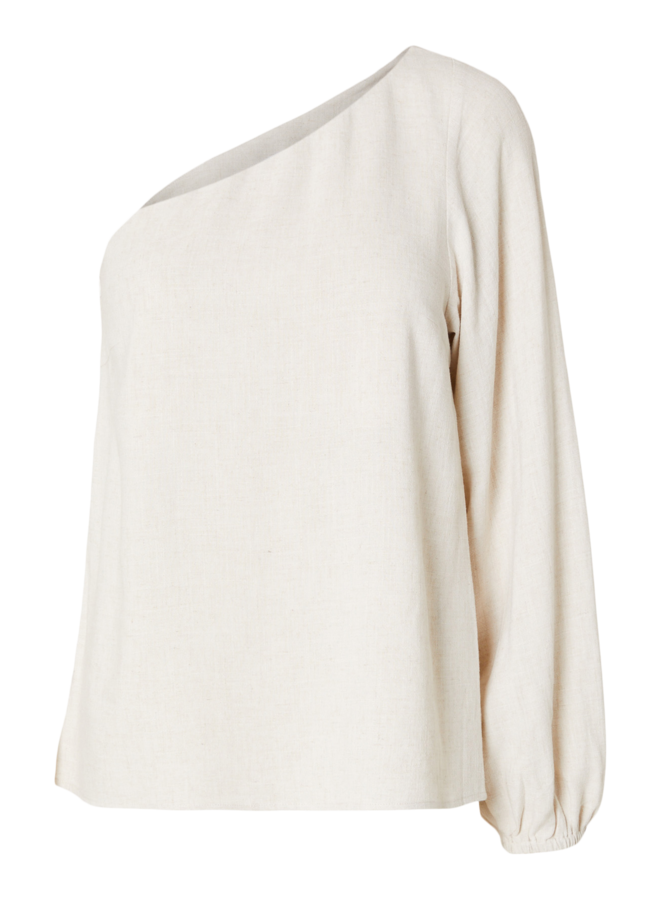 Viva One - Shoulder Linen Top / Sandshell