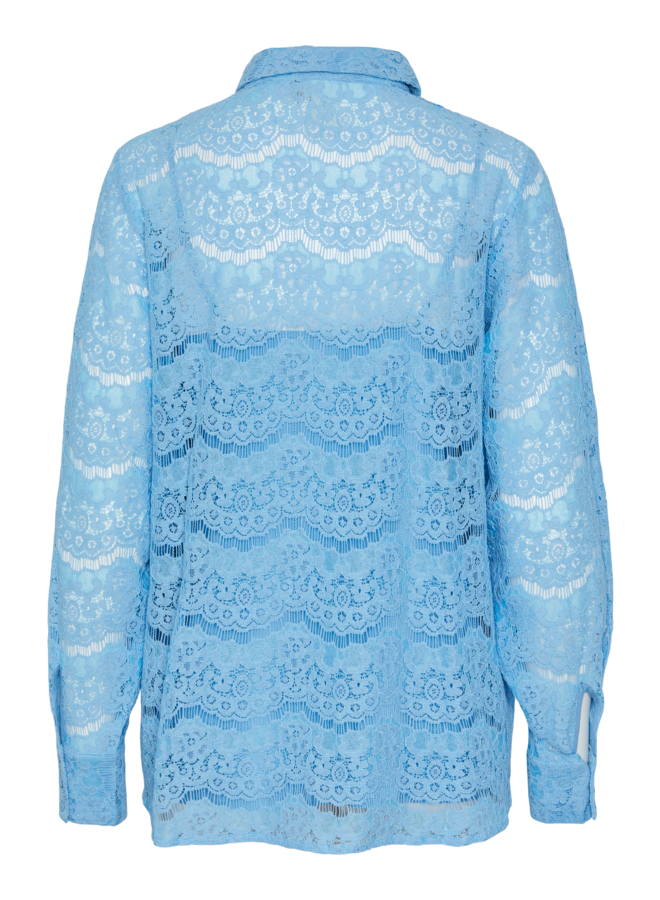 Larisso LS Lace Shirt / Alaskan Blue