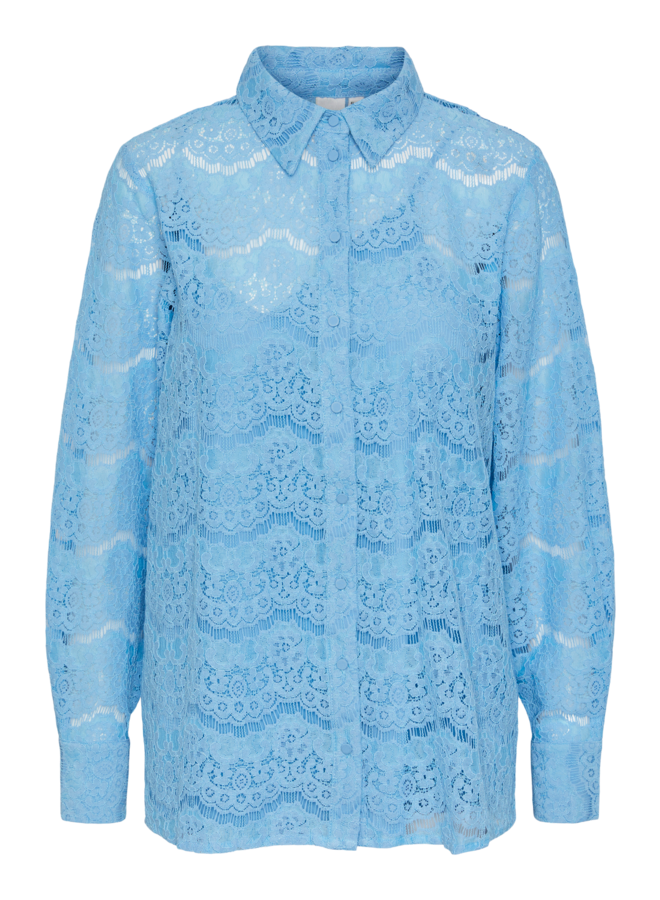 Larisso LS Lace Shirt / Alaskan Blue