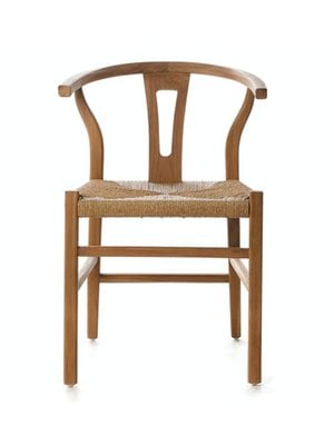 Dareels Silla de comedor ROB - teca y cuerda - Natural - Dareels