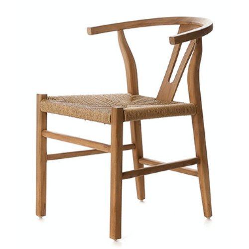 Dareels Silla de comedor ROB - teca y cuerda - Natural - Dareels