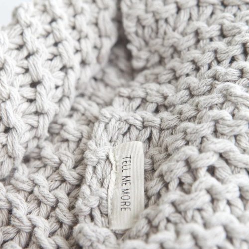 Tell Me More Knitted Blanket - Off-White - Cotton -130x170cm