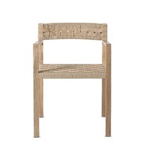 Silla de comedor CORA - teca y cuero - Natural - Dareels