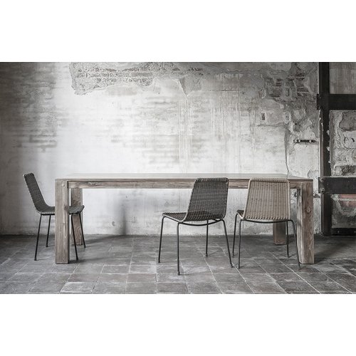 Dareels Mesa de comedor - teca natural - 250x90xa76cm - Dareels