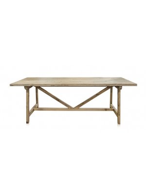 Pieza única Mesa de Comedor madera cruda recyclada - 220x85xH76cm - Pieza única