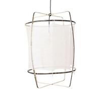 Lámpara de techo de bambú Z1 con seda y cachemira - blanca - Ø67xh100 CM  - Ay illuminate