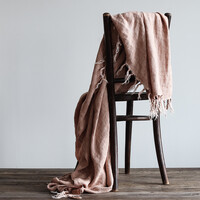 Colcha algodón de lino / Manta - Almendra / marron - 130x170cm - Tell Me More