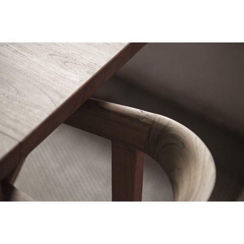 Dareels Silla de comedor ARC de teca - 56x57xh76cm - Natural - Dareels