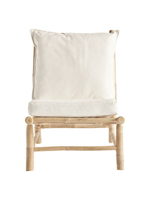 TinekHome Bamboo lounge chair/white cushion