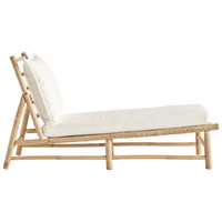 Bamboo chaiselong lounger with white mattress