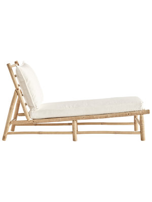 TinekHome Bamboo chaiselong lounger with white mattress