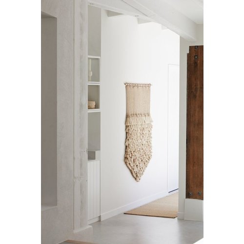 The Dharma Door Colgante de pared de yute con borlas Jumbo - Natural  - 100xh145cm