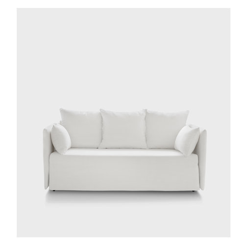 Organic Design Sofá cama de lino desenfundable con colchín de 120 - 160X97XH80cm
