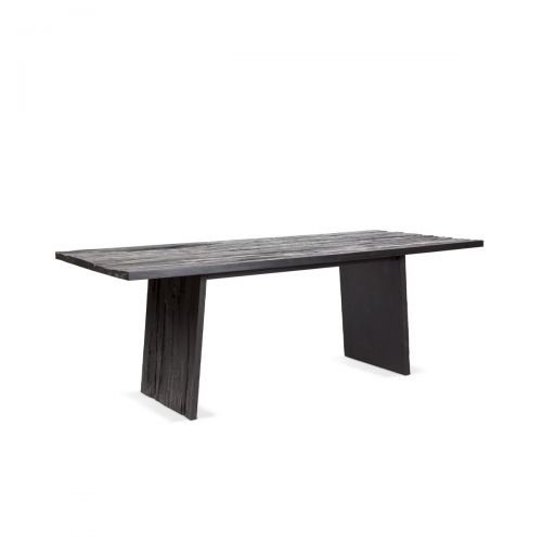 Dareels Mesa de salón Erosi negra de teca natural reciclada - 220x90xh76cm